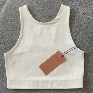 Girlfriend Collective Ivory Paloma Racerback Bra - Medium